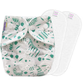 Reusable Baby Cloth Diaper with Adjustable Snap Buttons and Insert (1 Diaper & 2 Pcs Insert)